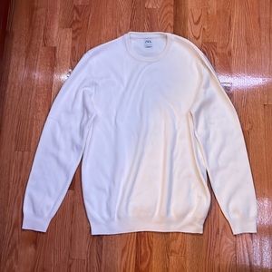 Zara mens cream colored knit sweater